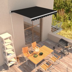 vidaXL Toldo retráctil manual gris antracita 300x250 cm