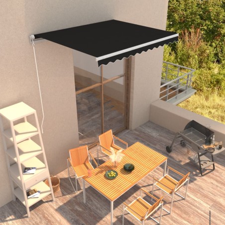 vidaXL Toldo retráctil manual gris antracita 300x250 cm