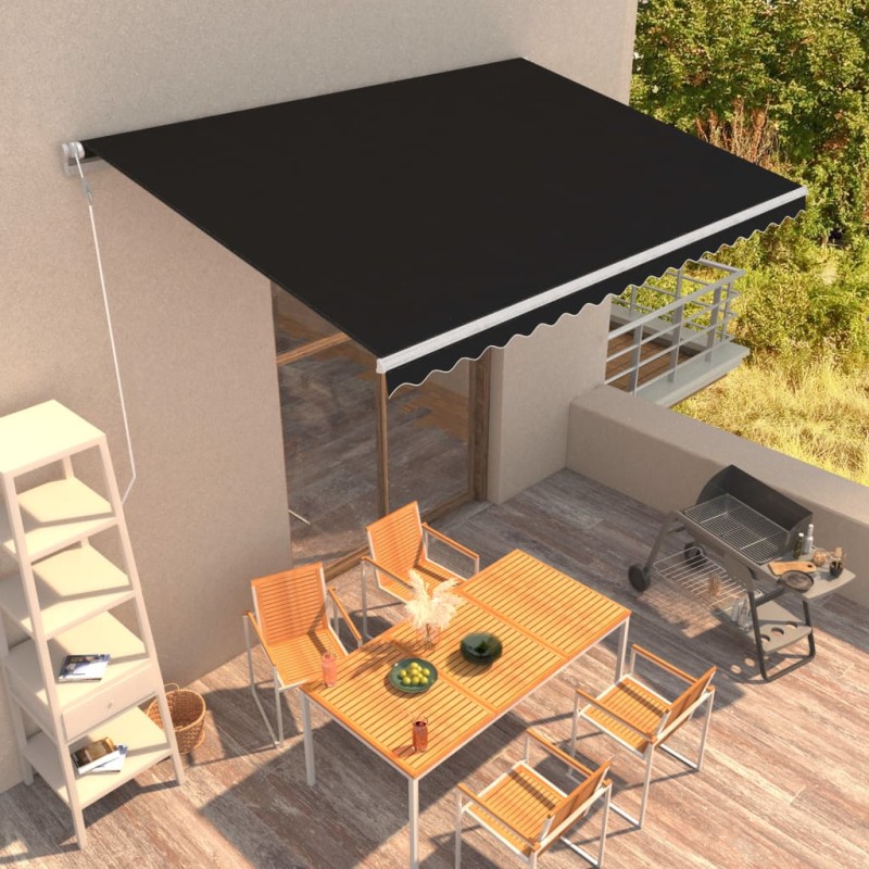 vidaXL Toldo retráctil automático gris antracita 450x300 cm vidaXL Toldo retráctil automático gris antracita 450x300 cm
