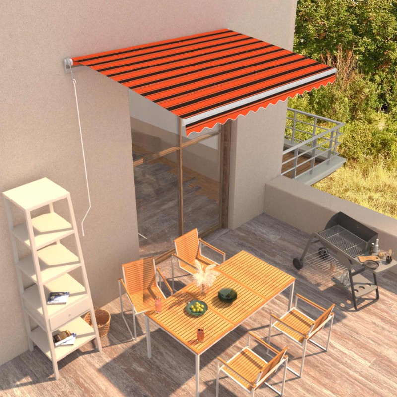 vidaXL Toldo retráctil automático naranja y marrón 350x250 cm