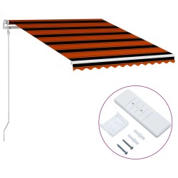 vidaXL Toldo retráctil automático naranja y marrón 350x250 cm