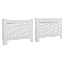 vidaXL Cubiertas para radiador 2 unidades MDF blanco 112x19x81,5 cm