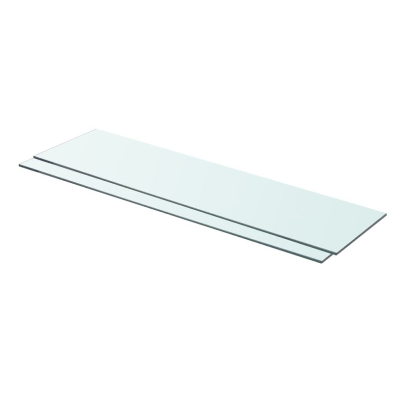 vidaXL Estantes 2 unidades panel de vidrio transparente 80x20 cm vidaXL Estantes 2 unidades panel de vidrio transparente 80x20 cm