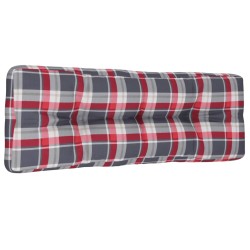 vidaXL Cojín para sofá de palets tela a cuadros rojo 120x40x12 cm