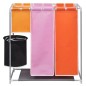 vidaXL Cesto de ropa sucia 2 unidades 3 secciones con cubo de lavado vidaXL Cesto de ropa sucia 2 unidades 3 secciones con cubo de lavado