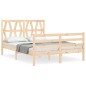 vidaXL Estructura de cama de matrimonio con cabecero madera maciza vidaXL Estructura de cama de matrimonio con cabecero madera maciza