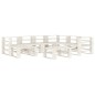 vidaXL Juego de muebles de palés para jardín 8 piezas madera blanco vidaXL Juego de muebles de palés para jardín 8 piezas madera blanco