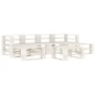 vidaXL Juego de muebles de palets para jardín 7 piezas madera blanco vidaXL Juego de muebles de palets para jardín 7 piezas madera blanco