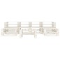 vidaXL Juego de muebles de palets para jardín 7 piezas madera blanco vidaXL Juego de muebles de palets para jardín 7 piezas madera blanco