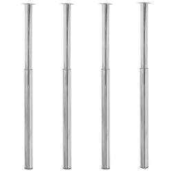vidaXL Patas de mesa telescópicas 4 unidades cromado 710 mm-1100 mm