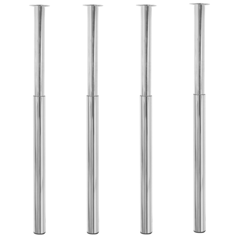 vidaXL Patas de mesa telescópicas 4 unidades cromado 710 mm-1100 mm
