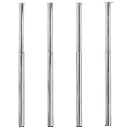 vidaXL Patas de mesa telescópicas 4 unidades cromado 710 mm-1100 mm