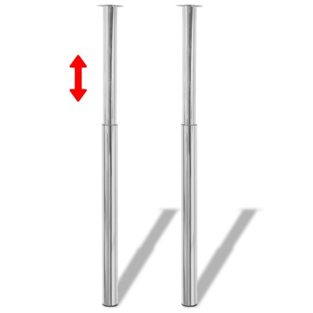 vidaXL Patas de mesa telescópicas 4 unidades cromado 710 mm-1100 mm