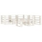 vidaXL Juego de muebles de palets para jardín 6 piezas madera blanco vidaXL Juego de muebles de palets para jardín 6 piezas madera blanco