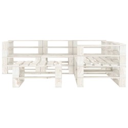 vidaXL Juego de muebles de palets para jardín 6 piezas madera blanco