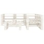 vidaXL Juego de muebles de palets para jardín 6 piezas madera blanco vidaXL Juego de muebles de palets para jardín 6 piezas madera blanco