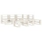 vidaXL Juego de muebles de palets para jardín 6 piezas madera blanco vidaXL Juego de muebles de palets para jardín 6 piezas madera blanco
