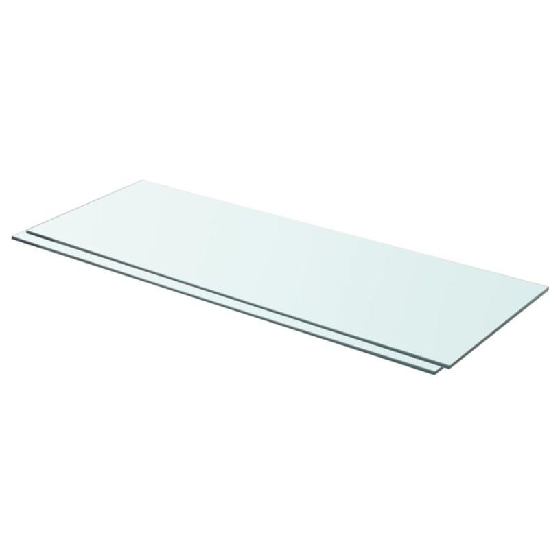 vidaXL Estantes 2 unidades panel de vidrio transparente 80x30 cm vidaXL Estantes 2 unidades panel de vidrio transparente 80x30 cm