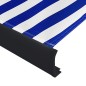 vidaXL Toldo de carrete motorizado azul y blanco 450x300 cm