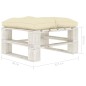 vidaXL Otomana de palets de jardín madera con cojín crema vidaXL Otomana de palets de jardín madera con cojín crema