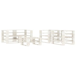 vidaXL Juego de muebles de palets para jardín 5 piezas madera blanco