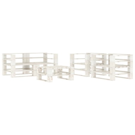 vidaXL Juego de muebles de palets para jardín 5 piezas madera blanco