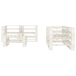 vidaXL Juego de muebles de palets para jardín 5 piezas madera blanco