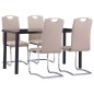 vidaXL Juego de comedor 5 piezas cuero sintético color capuchino