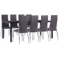 vidaXL Juego de comedor 9 piezas cuero sintético gris vidaXL Juego de comedor 9 piezas cuero sintético gris