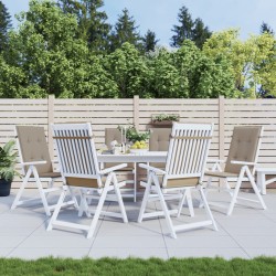 vidaXL Cojín silla de jardín respaldo alto 6 uds tela taupé 120x50x3cm