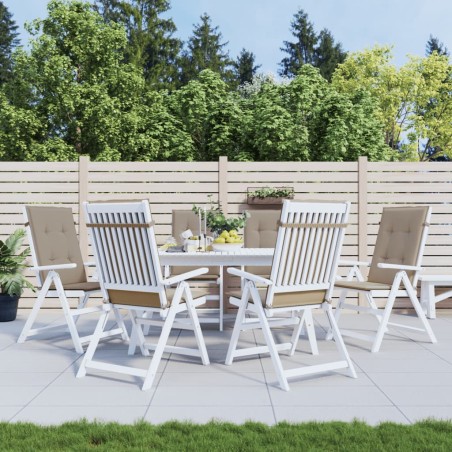 vidaXL Cojín silla de jardín respaldo alto 6 uds tela taupé 120x50x3cm