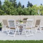 vidaXL Cojín silla de jardín respaldo alto 6 uds tela taupé 120x50x3cm