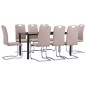 vidaXL Juego de comedor 9 piezas cuero sintético color capuchino vidaXL Juego de comedor 9 piezas cuero sintético color capuchino