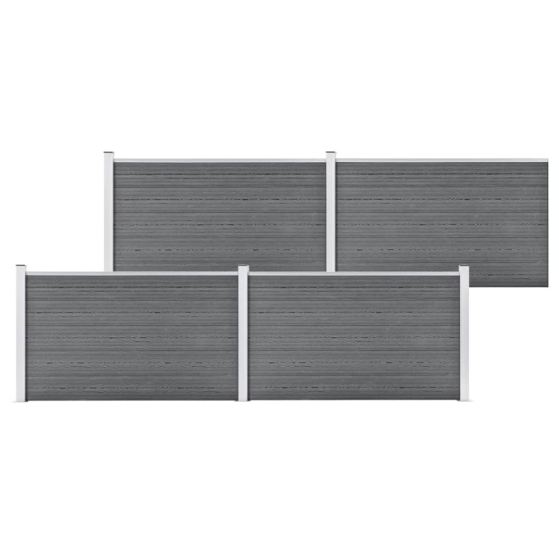 vidaXL Valla de jardín de WPC gris 699x106 cm vidaXL Valla de jardín de WPC gris 699x106 cm