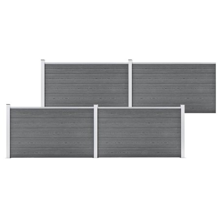 vidaXL Valla de jardín de WPC gris 699x106 cm