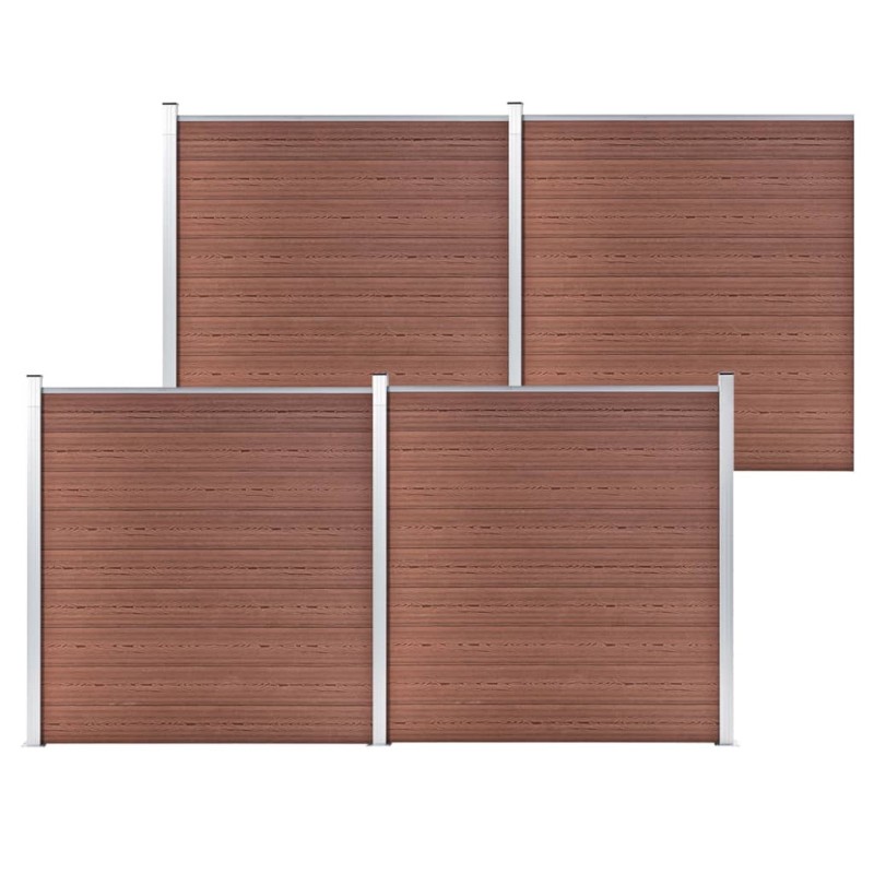 vidaXL Valla de jardín de WPC marrón 699x186 cm vidaXL Valla de jardín de WPC marrón 699x186 cm