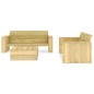 vidaXL Juego de muebles de jardín 3 piezas madera de pino impregnada vidaXL Juego de muebles de jardín 3 piezas madera de pino impregnada