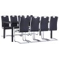 vidaXL Juego de comedor 9 piezas cuero sintético negro vidaXL Juego de comedor 9 piezas cuero sintético negro