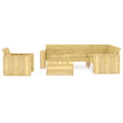 vidaXL Juego de muebles de jardín 3 piezas madera de pino impregnada
