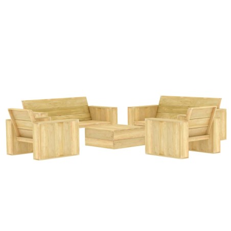 vidaXL Juego de muebles de jardín 5 piezas madera de pino impregnada