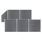 vidaXL Set de valla 5 cuadradas + 1 oblicua WPC gris 965x186 cm vidaXL Set de valla 5 cuadradas + 1 oblicua WPC gris 965x186 cm