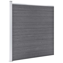 vidaXL Set de valla 5 cuadradas + 1 oblicua WPC gris 965x186 cm