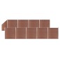 vidaXL Set de valla 9 cuadradas + 1 oblicua WPC marrón 1657x186 cm