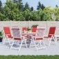 vidaXL Cojín silla de jardín respaldo alto 6 uds tela rojo 120x50x3 cm vidaXL Cojín silla de jardín respaldo alto 6 uds tela rojo 120x50x3 cm