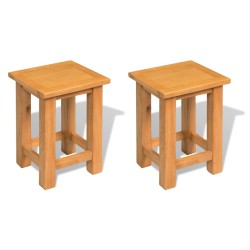 vidaXL Mesas auxiliares 2 unidades madera maciza de roble 27x24x37 cm