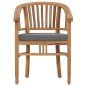 vidaXL Set de comedor de jardín 3 pzas y cojines madera maciza de teca