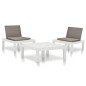 vidaXL Juego de muebles de jardín 3 piezas plástico blanco vidaXL Juego de muebles de jardín 3 piezas plástico blanco