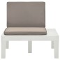 vidaXL Juego de muebles de jardín 3 piezas plástico blanco vidaXL Juego de muebles de jardín 3 piezas plástico blanco