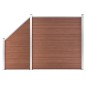 vidaXL Set de valla 1 cuadrada + 1 oblicua WPC marrón 273x186 cm vidaXL Set de valla 1 cuadrada + 1 oblicua WPC marrón 273x186 cm