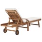 vidaXL Tumbonas con cojín 2 uds madera maciza de teca crema vidaXL Tumbonas con cojín 2 uds madera maciza de teca crema